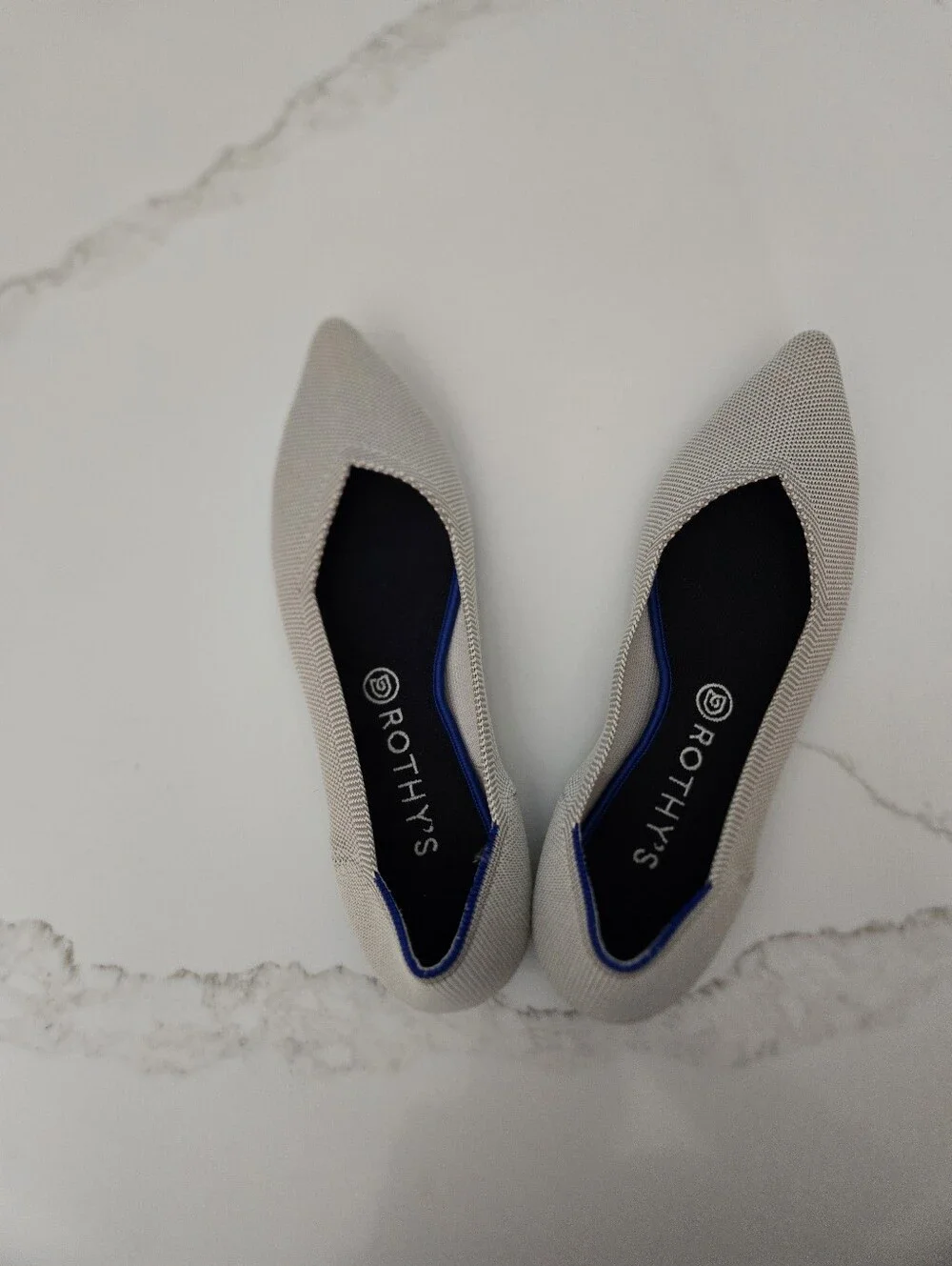 Rothy's Women's Pointed Flat in Light Gray